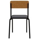 Ver imagem 7 de Kit 08 Cadeiras Estofada para Sala de Jantar Sense Preto C01 Linho Cinza Claro Courino Caramelo -