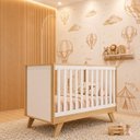 Ver imagem 1 de Berço Mini Cama 3 em 1 Retrô Theo Espresso Móveis Branco/Jequitibá
