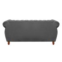 Ver imagem 3 de Sofá Chesterfield Realeza 3 Lugares Decoração Retrô - Suede Cinza Grafite