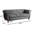 Ver imagem 4 de Sofá Chesterfield Realeza 3 Lugares Decoração Retrô - Suede Cinza Grafite