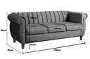 Ver imagem 4 de Sofá Chesterfield Realeza 3 Lugares Decoração Retrô - Suede Cinza Grafite