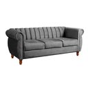Ver imagem 2 de Sofá Chesterfield Realeza 3 Lugares Decoração Retrô - Suede Cinza Grafite