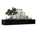 Ver imagem 5 de Aparador Eros 110 Suspenso com 2 Gavetas Estilo Minimalista para Sala Estar ou Escritório:preto