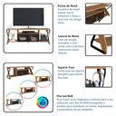 Ver imagem 6 de Rack Industrial 160cm Tv 60 com Led P1033 Mell Pp Milani Store Mell