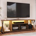 Ver imagem 2 de Rack Industrial 160cm Tv 60 com Led P1033 Mell Pp Milani Store Mell