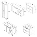 Ver imagem 4 de Armário de Cozinha Ditália Aspen 5 Peças Carvalho/Branco A10