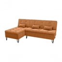 Ver imagem 1 de Sofá Cama com Chaise 3 Lugares 2,00 Mts Nice Matrix Mostarda