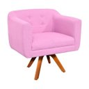 Ver imagem 2 de Kit 2 Poltronas Giratória Julia Linho - D'Rossi - Rosa Chiclete A08
