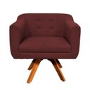 Ver imagem 3 de Kit 2 Poltronas Giratória Julia Linho - D'Rossi - Bordô A48
