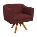 Ver imagem 2 de Kit 2 Poltronas Giratória Julia Linho - D'Rossi - Bordô A48