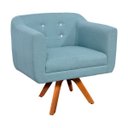 Ver imagem 2 de Kit 2 Poltronas Giratória Julia Linho com Strass - D'Rossi - Azul Nuvem A07