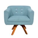 Ver imagem 3 de Kit 2 Poltronas Giratória Julia Linho com Strass - D'Rossi - Azul Nuvem A07