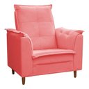 Ver mais imagens de Poltrona de Amamentação Lara Reclinável com Puff Suede Rosa 71cm