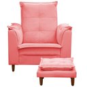 Ver imagem 3 de Poltrona de Amamentação Lara Reclinável com Puff Suede Rosa 71cm