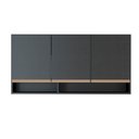Ver imagem 1 de Armário de Cozinha Aéreo Itália 120 Cm 3 Portas Nicho Mdp Preto 0451 Prime