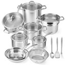 Ver imagem 1 de Duxtop Conjunto de Panelas de Aço Inox 17 Peças com Tecnologia Impactada