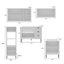 Ver imagem 2 de Cozinha Modulada Aurora 260cm Aéreo Portas Vidro Provençal Cor:branco