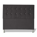 Ver imagem 1 de Cabeceira de Cama Box Cristal King 195 Cm Botão Strass Suede Grafite Eli Móveis