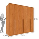Ver imagem 3 de Guarda Roupa Casal 6 Portas 6 Gavetas 201cm Dubai Yescasa Marrom/Cinamomo