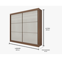 Ver imagem 2 de Guarda Roupa Cancun 2 Portas 100%MDF Castanho/Off - Ddoro
