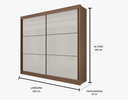 Ver imagem 2 de Guarda Roupa Cancun 2 Portas 100%MDF Castanho/Off - Ddoro