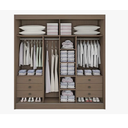 Ver imagem 3 de Guarda Roupa Cancun 2 Portas 100%MDF Castanho/Off - Ddoro