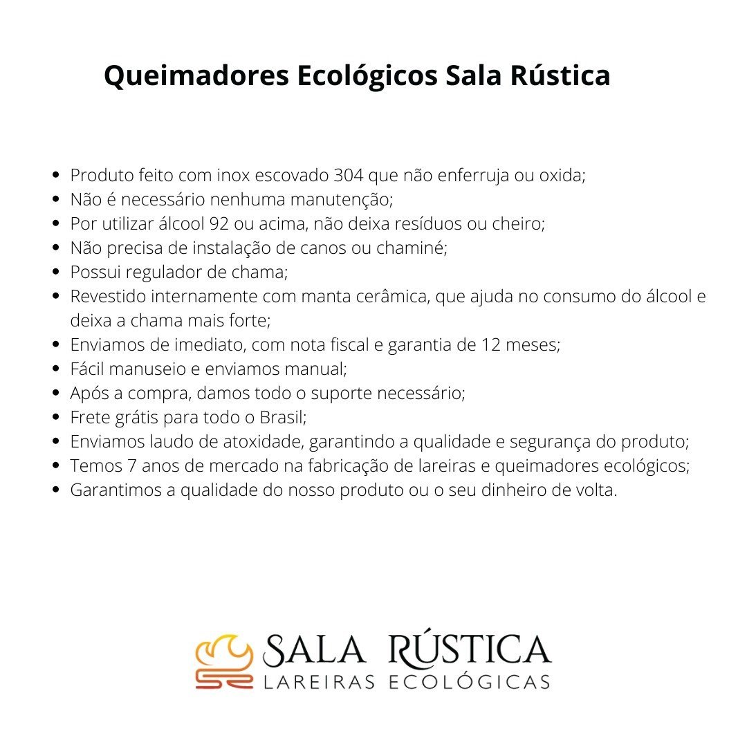 Queimador Lareira Ecológica a Álcool 92.8 ou Etanol - Ampato 75cm Sala Rústica - 11