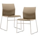 Ver imagem 1 de Kit 02 Cadeiras Empilhável Fixa Link F02 Base Aço Nude - Lyam Decor