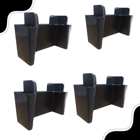 Pezinho de Armário Guarda Roupa Roupeiro Pé para Móveis Gabinete Cômoda Kit 4 Ivy:preto