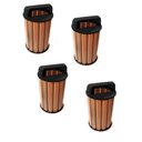 Ver imagem 6 de Kit de 4 Lixeira p/Coleta Seletiva 94L tampa Preta Madeira Plastica Ecologica