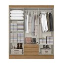 Ver imagem 3 de Guarda Roupa Casal Astro 6 Portas 2 Gavetas Almendra Off White - Thb Móveis
