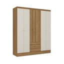 Ver imagem 1 de Guarda Roupa Casal Astro 6 Portas 2 Gavetas Almendra Off White - Thb Móveis