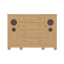 Ver imagem 7 de Cômoda Infantil 125cm 2 Portas com Vidro e 4 Gavetas Bombom Multimóveis Mp4465 Madeirado