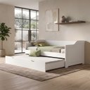 Ver imagem 1 de Bicama Duo Sofá Madeira Cama Auxiliar Solteiro:Branco