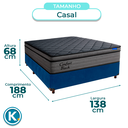 Ver imagem 3 de Cama Box Azul+colchão Casal Confort Black Espuma Ortobom