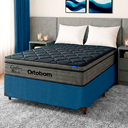 Ver imagem 1 de Cama Box Azul+colchão Casal Confort Black Espuma Ortobom