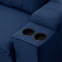 Ver imagem 5 de Sofá Retrátil Reclinável 3 Lugares 205cm Baluart F05 Veludo Azul - Mpozenato