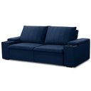 Ver imagem 1 de Sofá Retrátil Reclinável 3 Lugares 205cm Baluart F05 Veludo Azul - Mpozenato