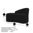 Ver imagem 2 de Namoradeira Compacta Decorativa Orgânica Auren 100cm Suede Preto - Desk Design
