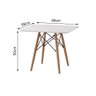 Conjunto de Mesa Eames Infantil 68cm Quadrado Branco 2 Cadeira Azul e 2 Rosa - 3