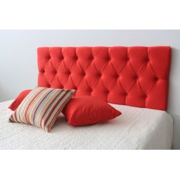 Cabeceira Estofada Casal com Botões 140x1.17cm Vermelho - 3