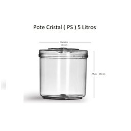 Pote Redondo Cristal com tampa 5 litros - 3