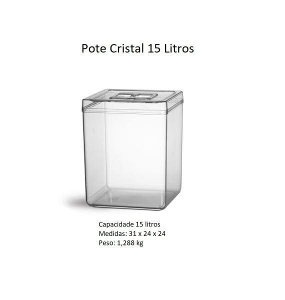 Pote Quadrado Cristal 15 litros - 2