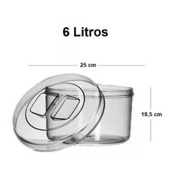 Pote Redondo Cristal 6 litros ( = 5 kg de arroz ) - 2