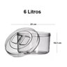 Pote Redondo Cristal 6 litros ( = 5 kg de arroz ) - 2
