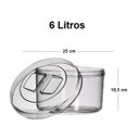 Ver imagem 2 de Pote Redondo Cristal 6 Litros ( = 5 Kg de Arroz )