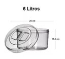 Ver imagem 2 de Pote Redondo Cristal 6 Litros ( = 5 Kg de Arroz )