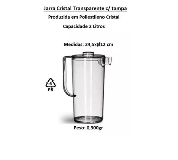 Jarra Cristal Transparente Para Suco / Aguá - 2 litros - 2