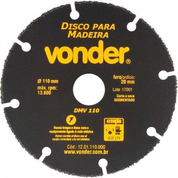 Disco de Corte para Madeira 110 Mm Dmv 110 Vonder - 1
