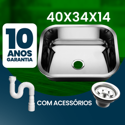 Cuba Pia Inox 304 Cozinha Nº0 40x34x14 As Funda - 2